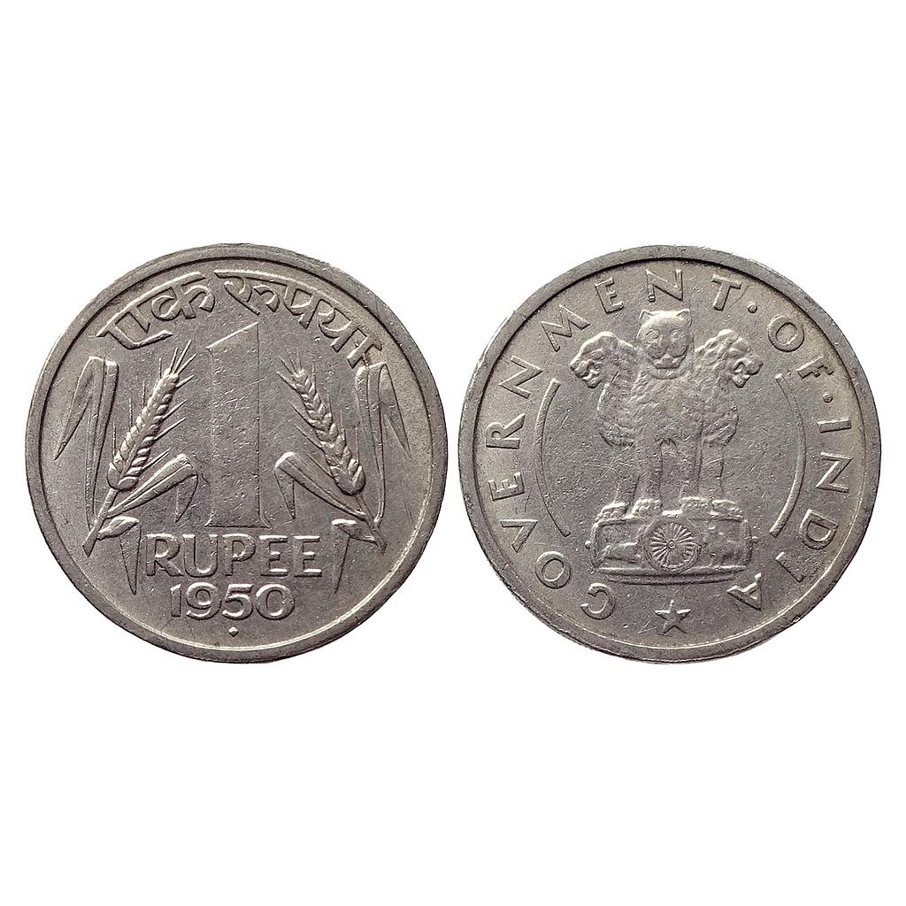 Republic India Bombay Mint 1950 AD Nickel 1 Rupee