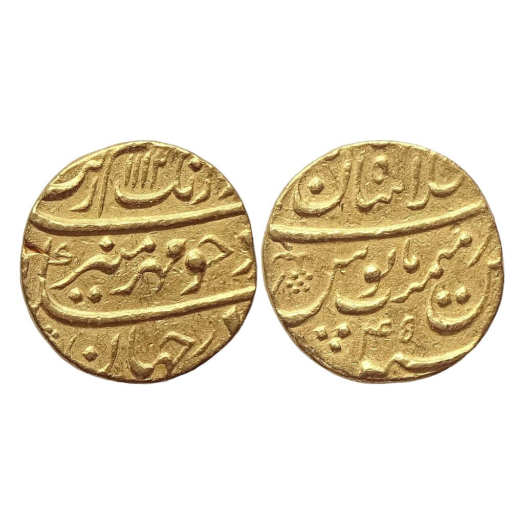 Mughal Aurangzeb Dar-ul-Khilafat Shahjahanabad Mint Gold Mohur