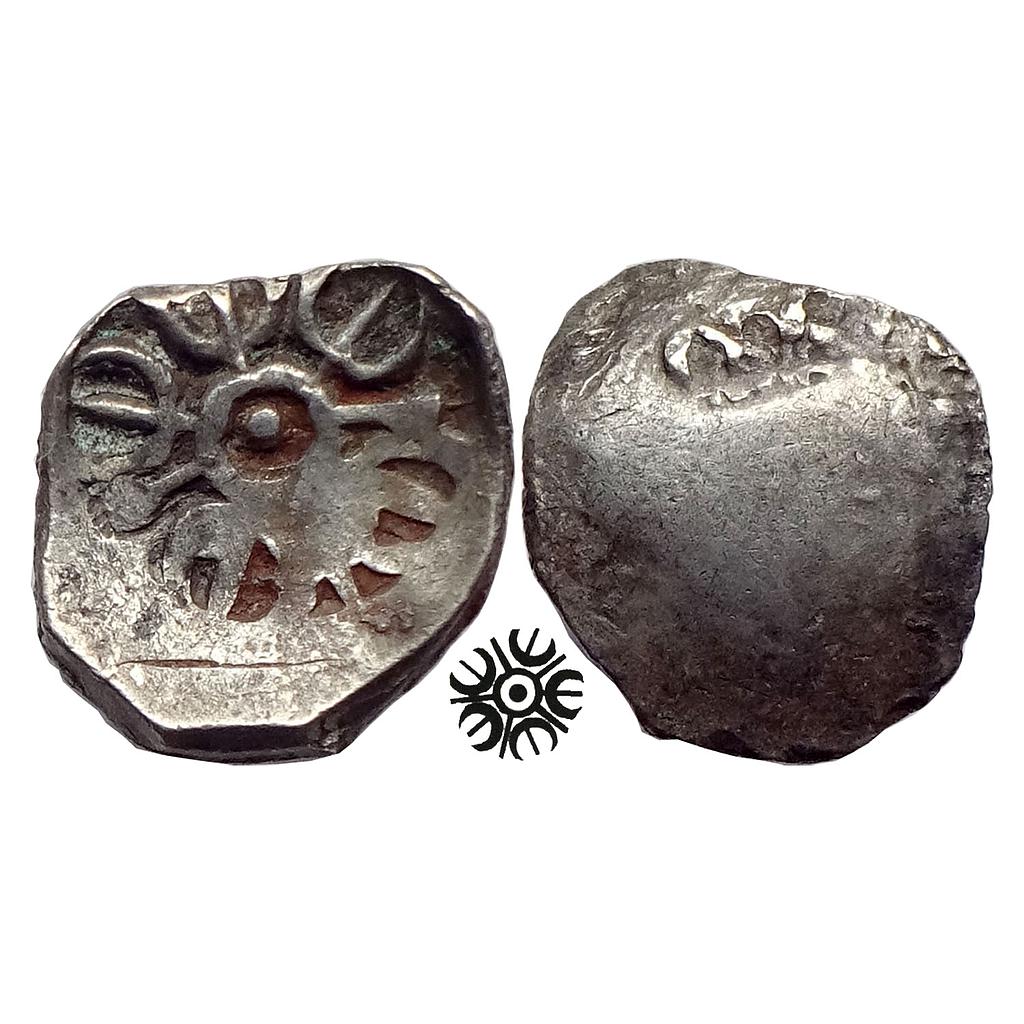 Ancient Archaic Punch Marked Coinage Attributed to Gandhara Janapada Local Swat Valley type Silver 2 Shana or 1/4 Shatamana
