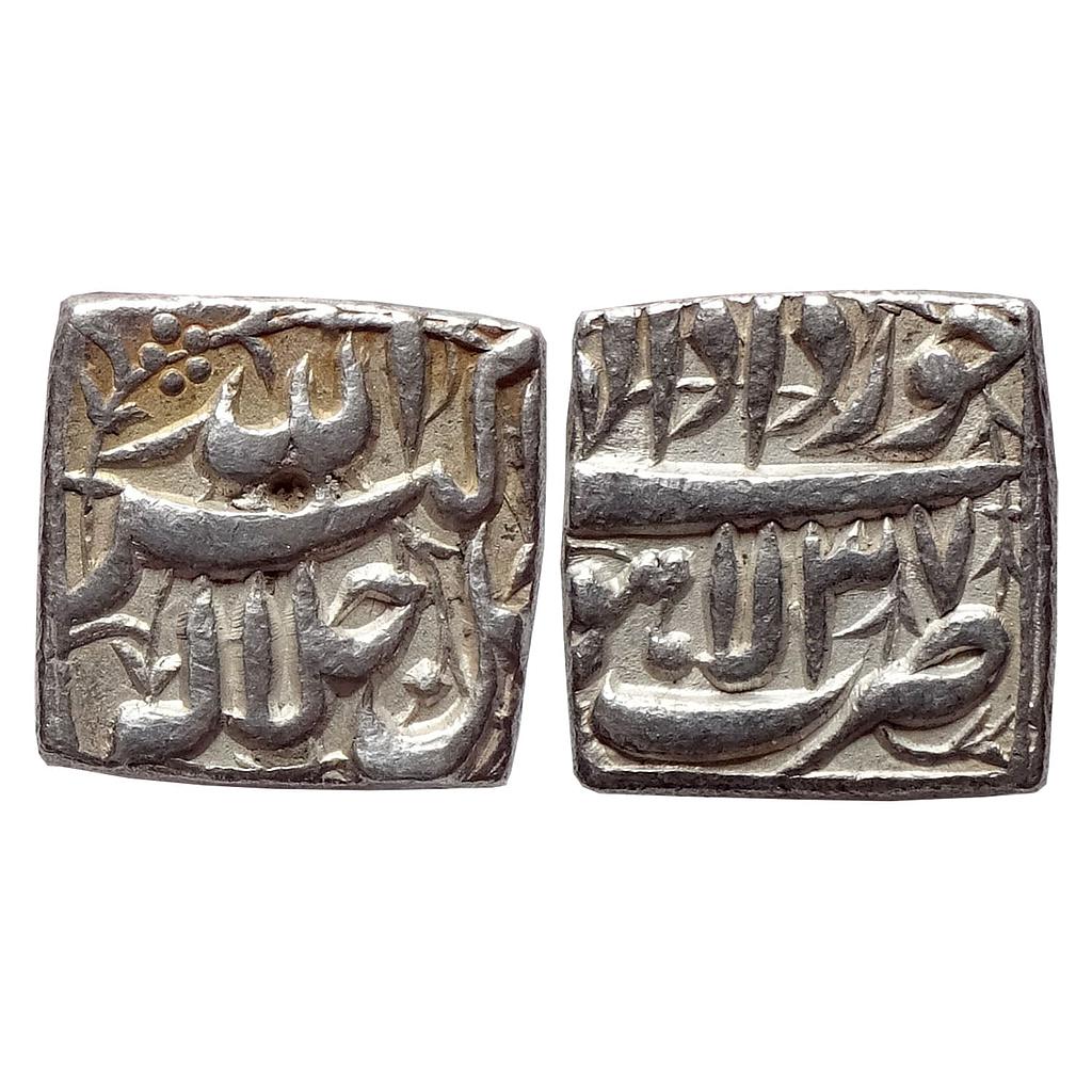 Mughal Akbar Lahore Mint Ilahi Month Khurdad Gemini Silver Square Rupee