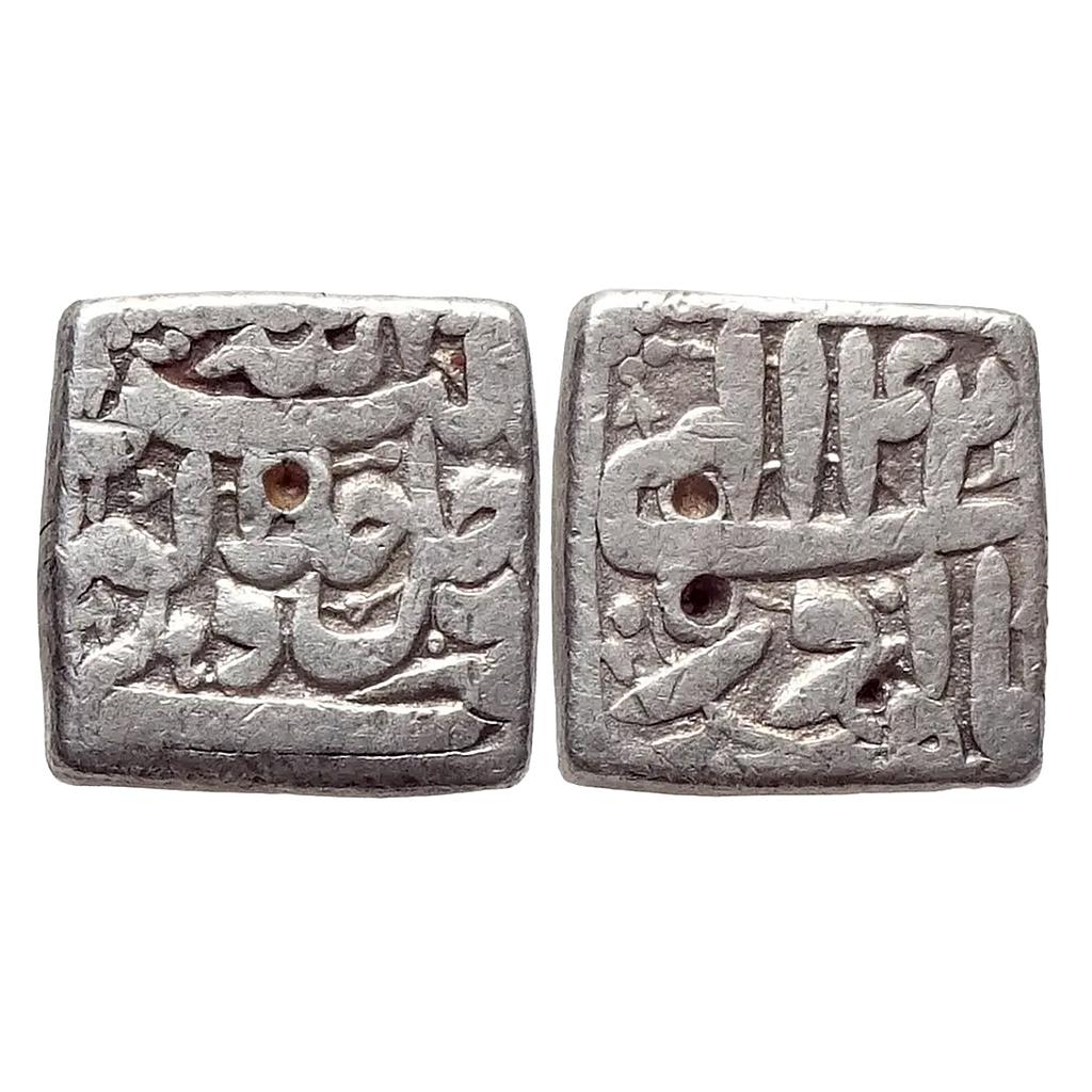 Mughal Akbar Delhi Mint Ilahi type Month Azar Sagittarius Silver Square Rupee