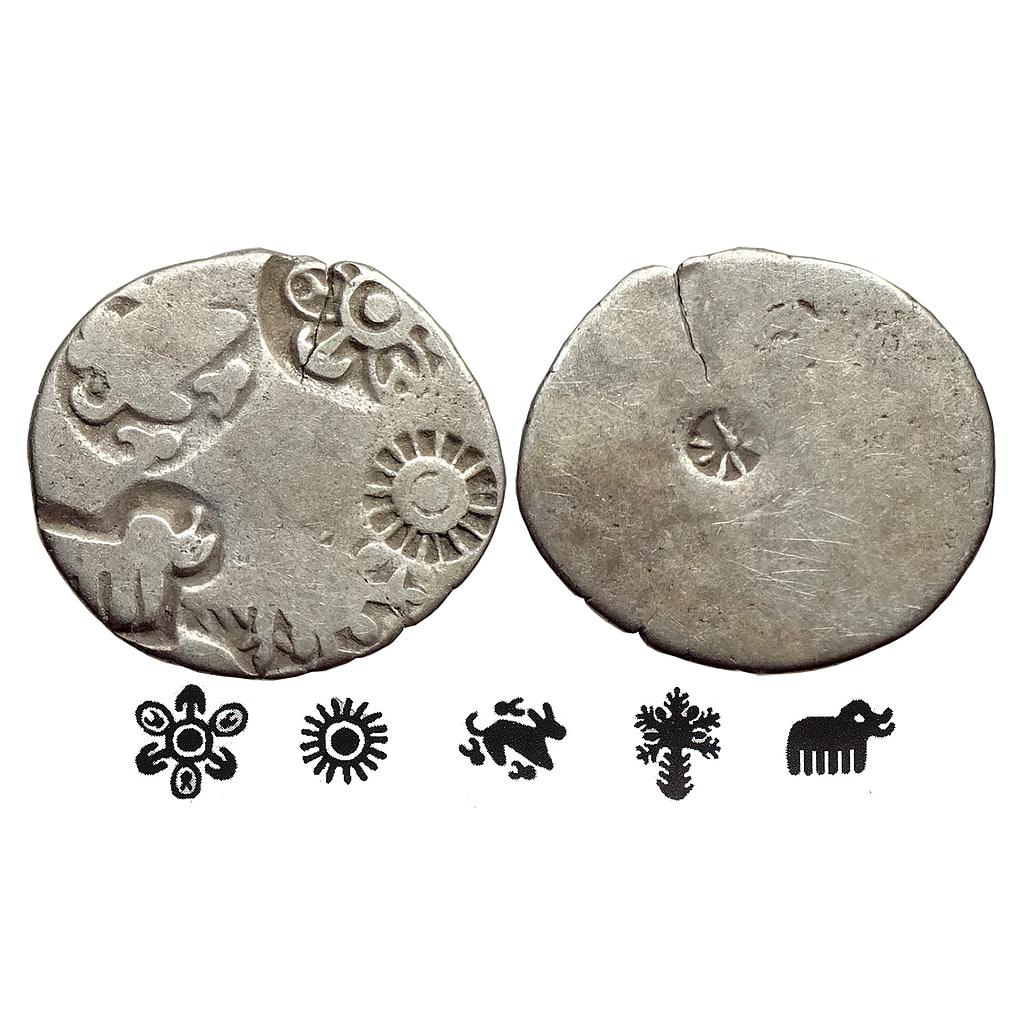 Ancient Punch Marked Coinage Mauryan Empire Series III Type 305 Silver Karshapana