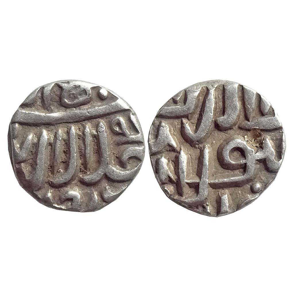 Mughal Akbar Provincial issues Malwa type Mintless type Silver "½ Tanka"