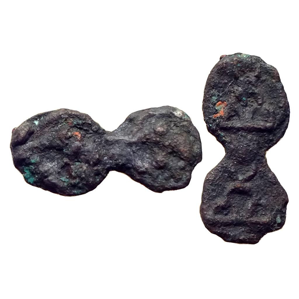 Ancient North India Generally Assigned to Sunga Dynasty Uninscribed Cast Copper Joined Unit