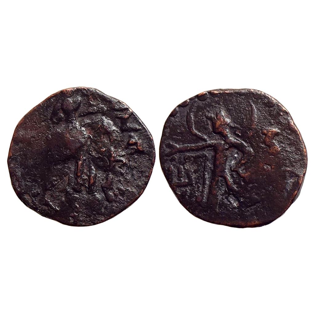Ancient Kushanas Huvishka Mao Copper Drachm