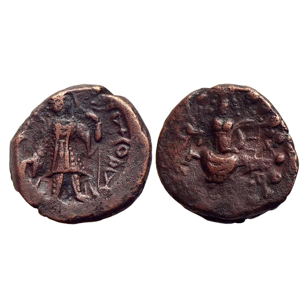 Ancient Kushanas Kanishka II Ardoksho  Lakshmi Copper Di-Drachm