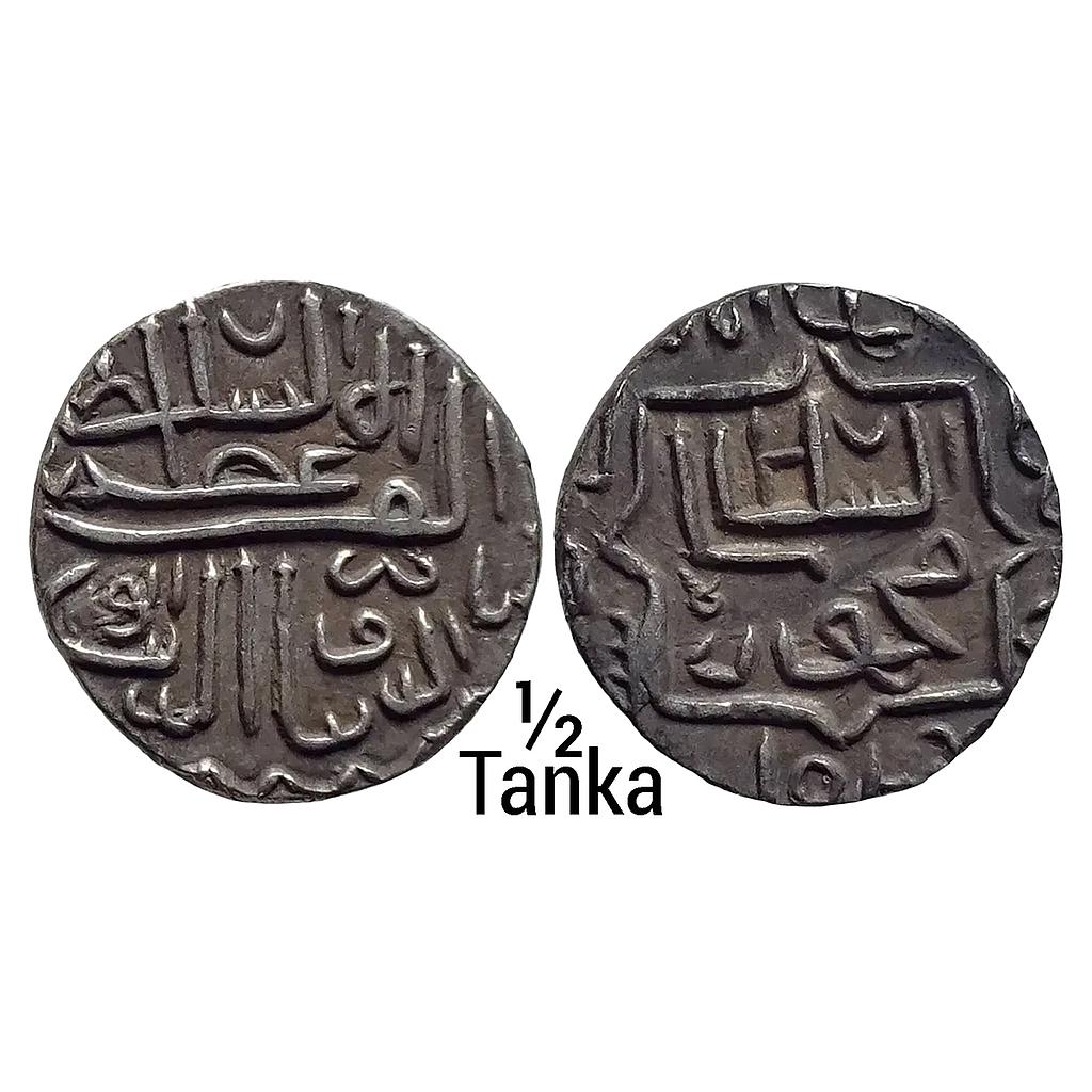 Gujarat Sultan Nasir al-din Mahmud Shah I  Shahr Mukarram Muhammadabad urf Champanir Mint Silver 1/2 Tanka