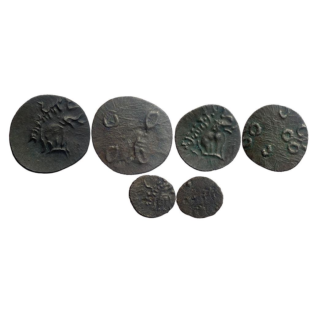 Ancient Banavasi Region of Karnataka Late Satavahanas Set of 3 Coins Potin Unit