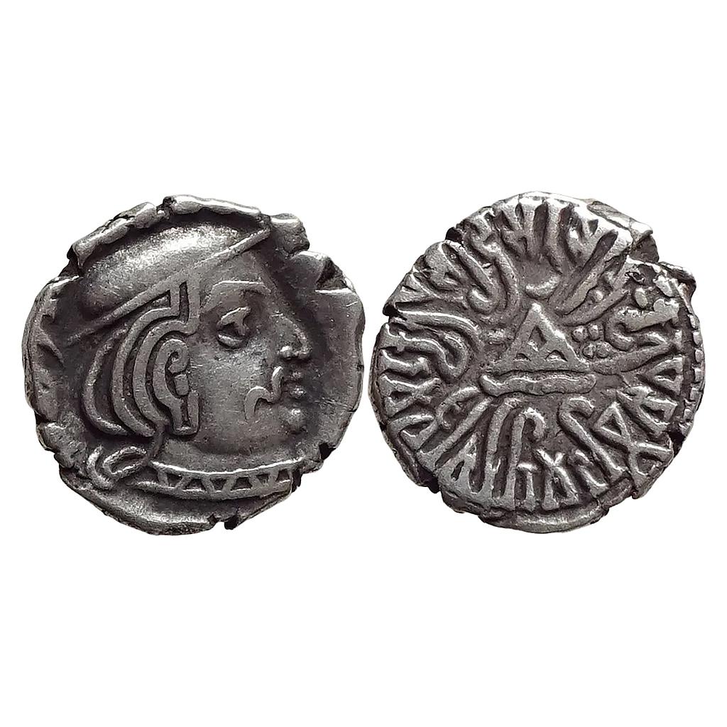 Ancient Gujarat Region Western Kshatraps Kardamaka family Rudrasena II Son of Viradaman Silver Dramma