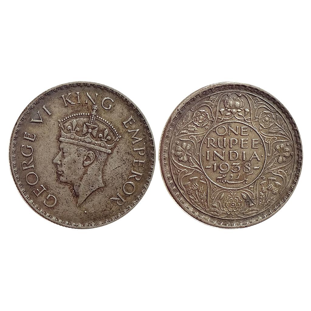 British India George VI 1938 AD Bombay Mint Obv A Rev I with Dot Silver Rupee