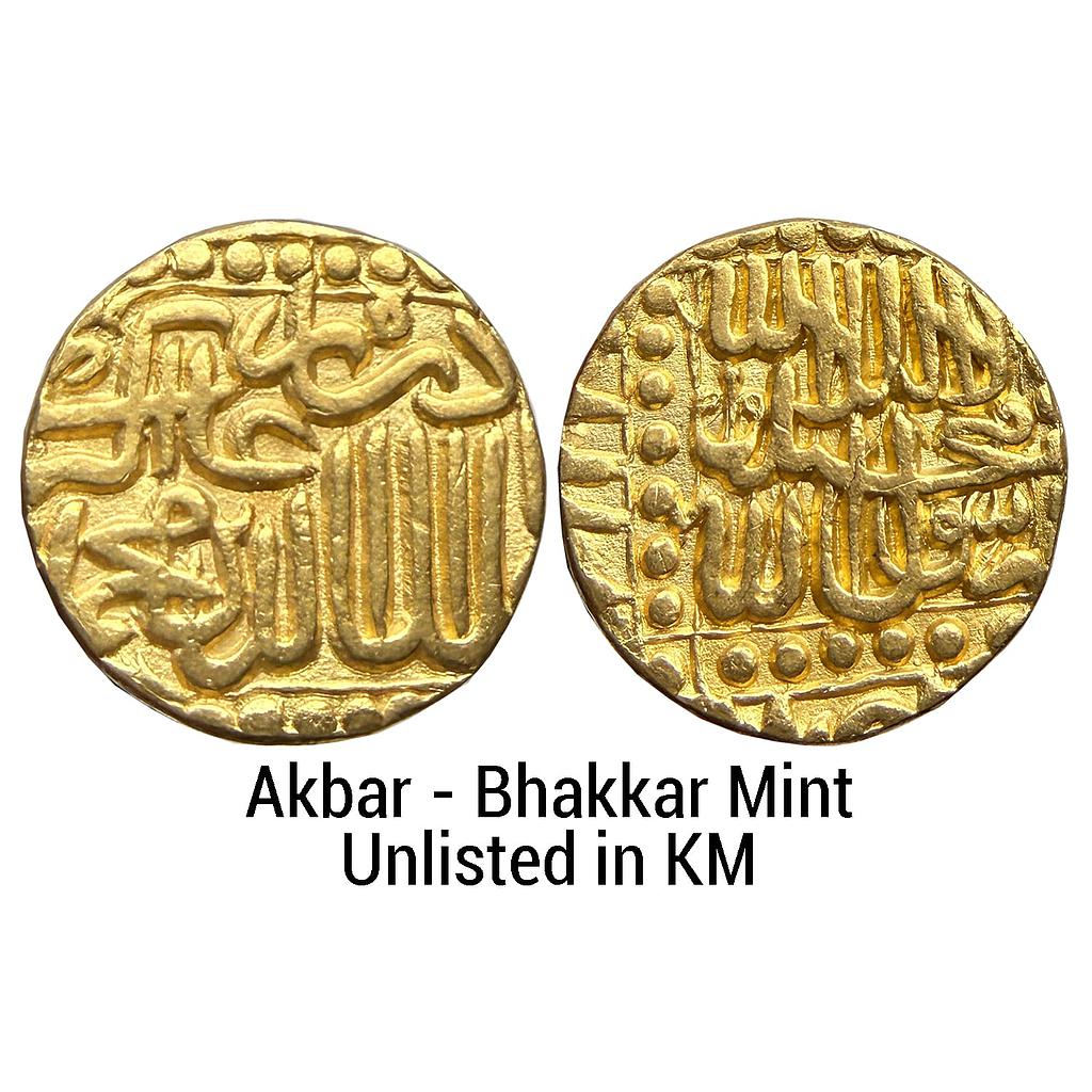 Mughal Akbar Bakkar Bhakkar Mint off flan Gold Mohur