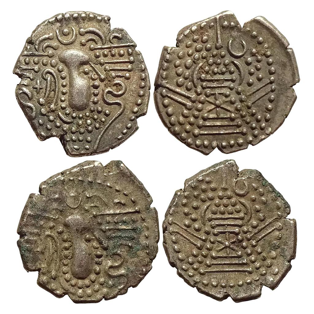 Hindu Medieval Gujarat Indo-Sassanian Series Set of 2 Coins Silver Dramma