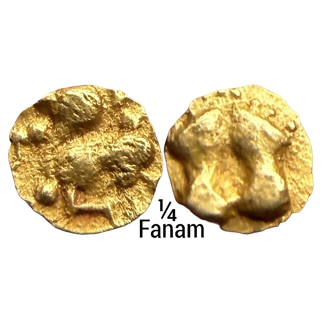 Hindu Medieval Chalukyas of Kalyana Gold 1/4 Fanam