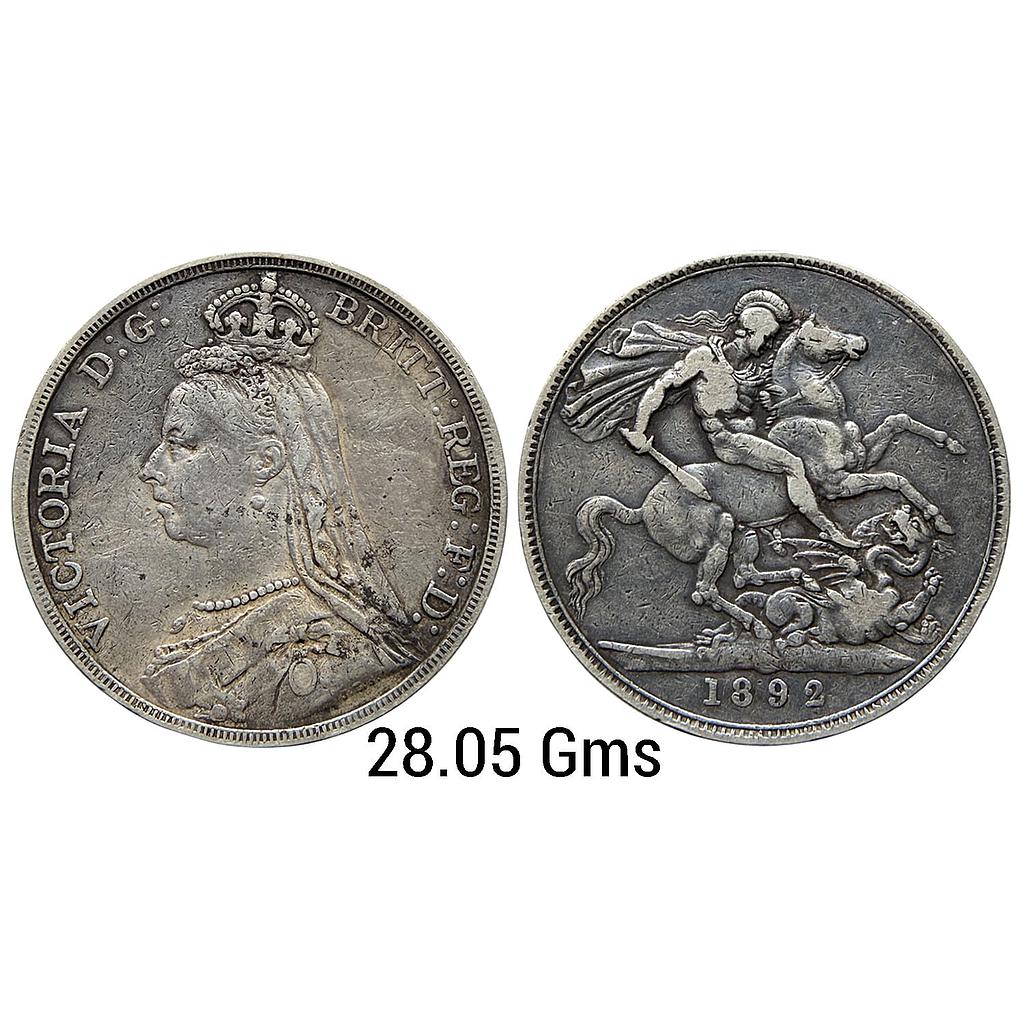 Great Britain Victoria 1892 AD Silver (.925) 1 Crown