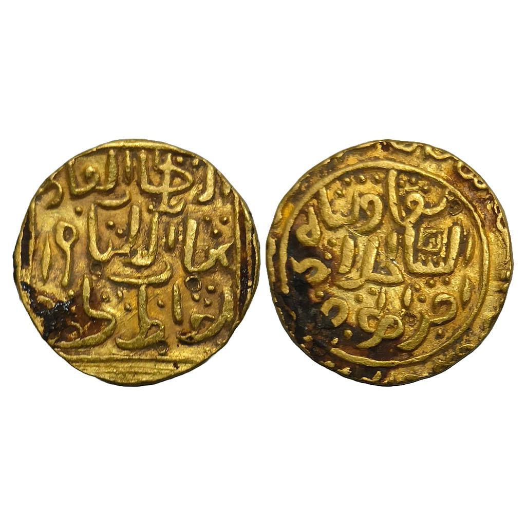 Delhi Sultan Ghiyath Al-din Tughluq Crude Legend al sultan al ghazi type Gold Tanka