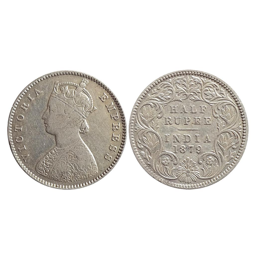 British India, Victoria Empress, 1879 AD, Calcutta Mint, A / I / C incuse, Silver "1/2 Rupee"