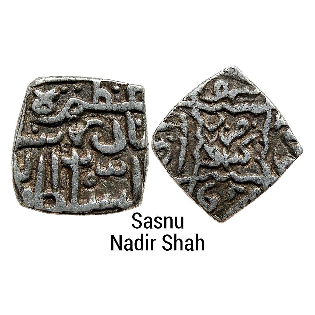 Kashmir Sultan Nazuk Nadir Shah 2nd Reign Kashmir Mint Silver Square Sasnu