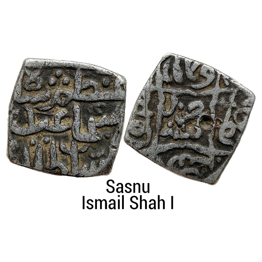 Kashmir Sultan Ismail Shah I Kashmir Mint Silver Square Sasnu