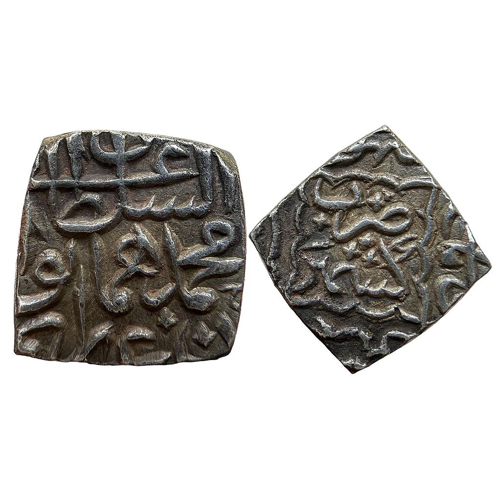 Kashmir Sultan Haidar Dughlat INO Mughal Emperor Humayun Kashmir Mint Silver Square Sasnu
