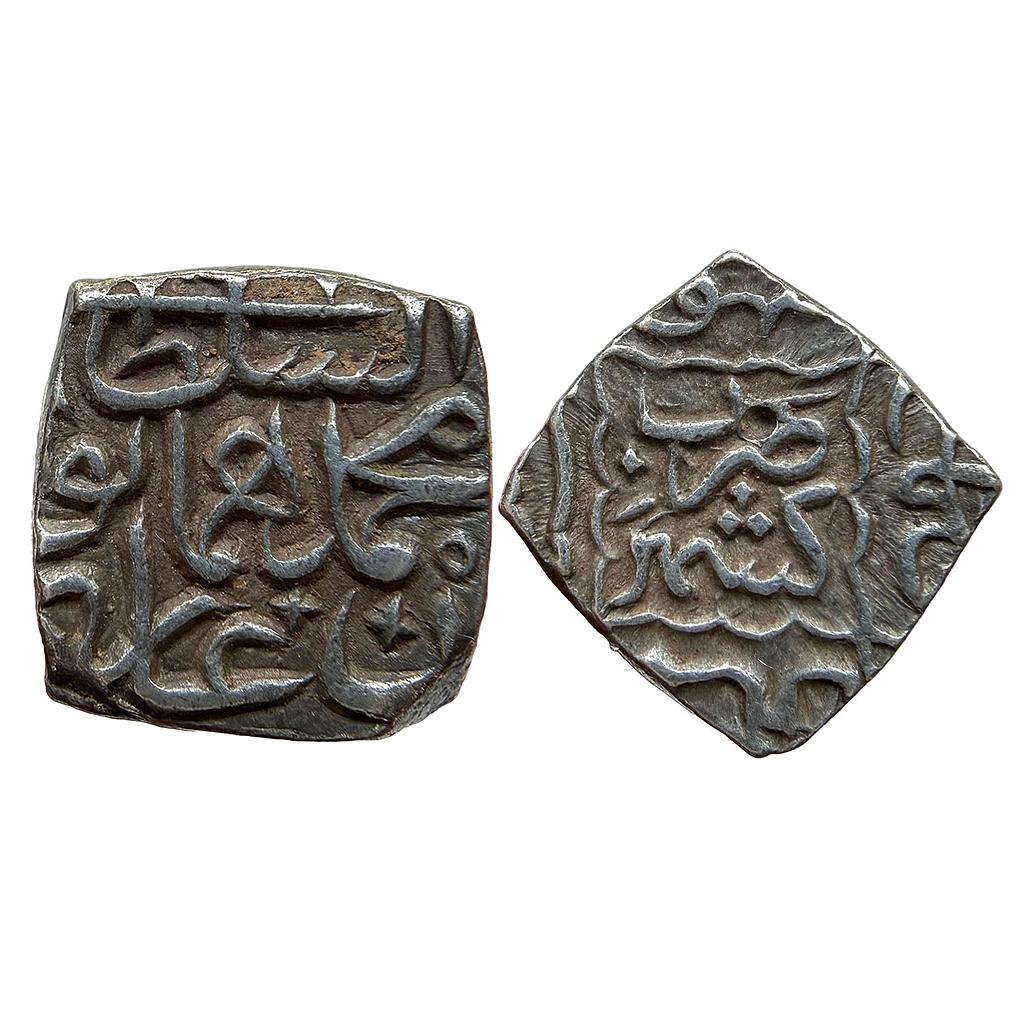 Kashmir Sultan Haidar Dughlat INO Mughal Emperor Humayun Kashmir Mint Silver Square Sasnu