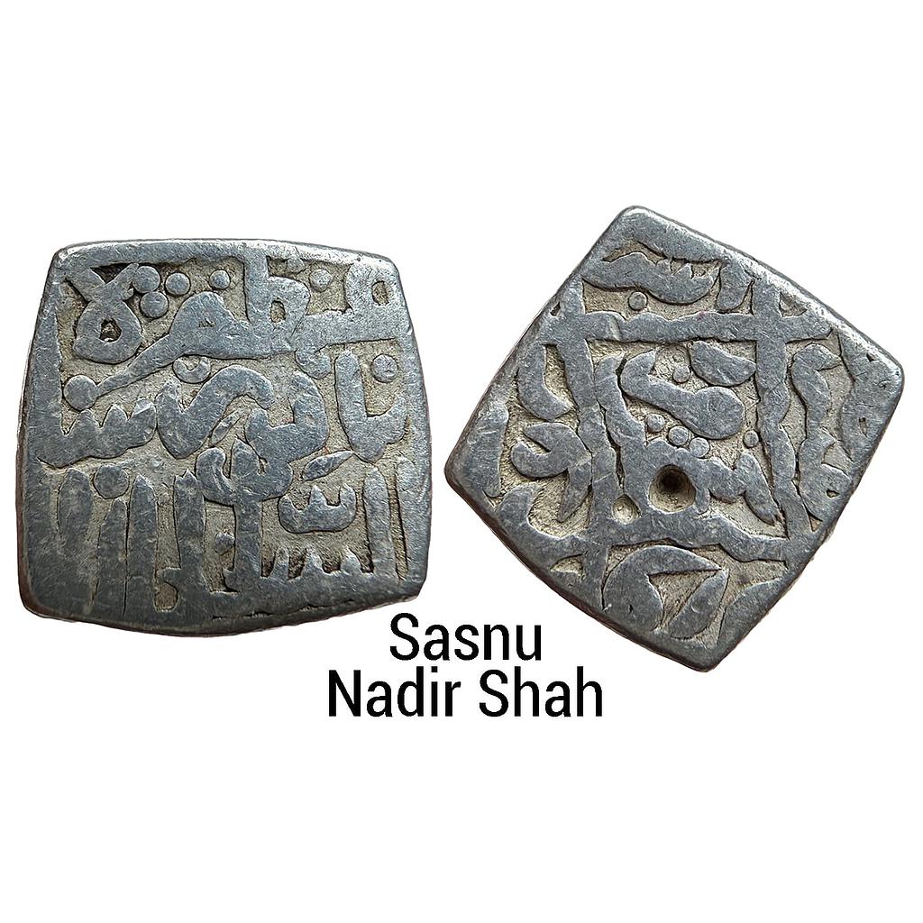 Kashmir Sultan Nazuk Nadir Shah 2nd Reign Kashmir Mint Silver Square Sasnu