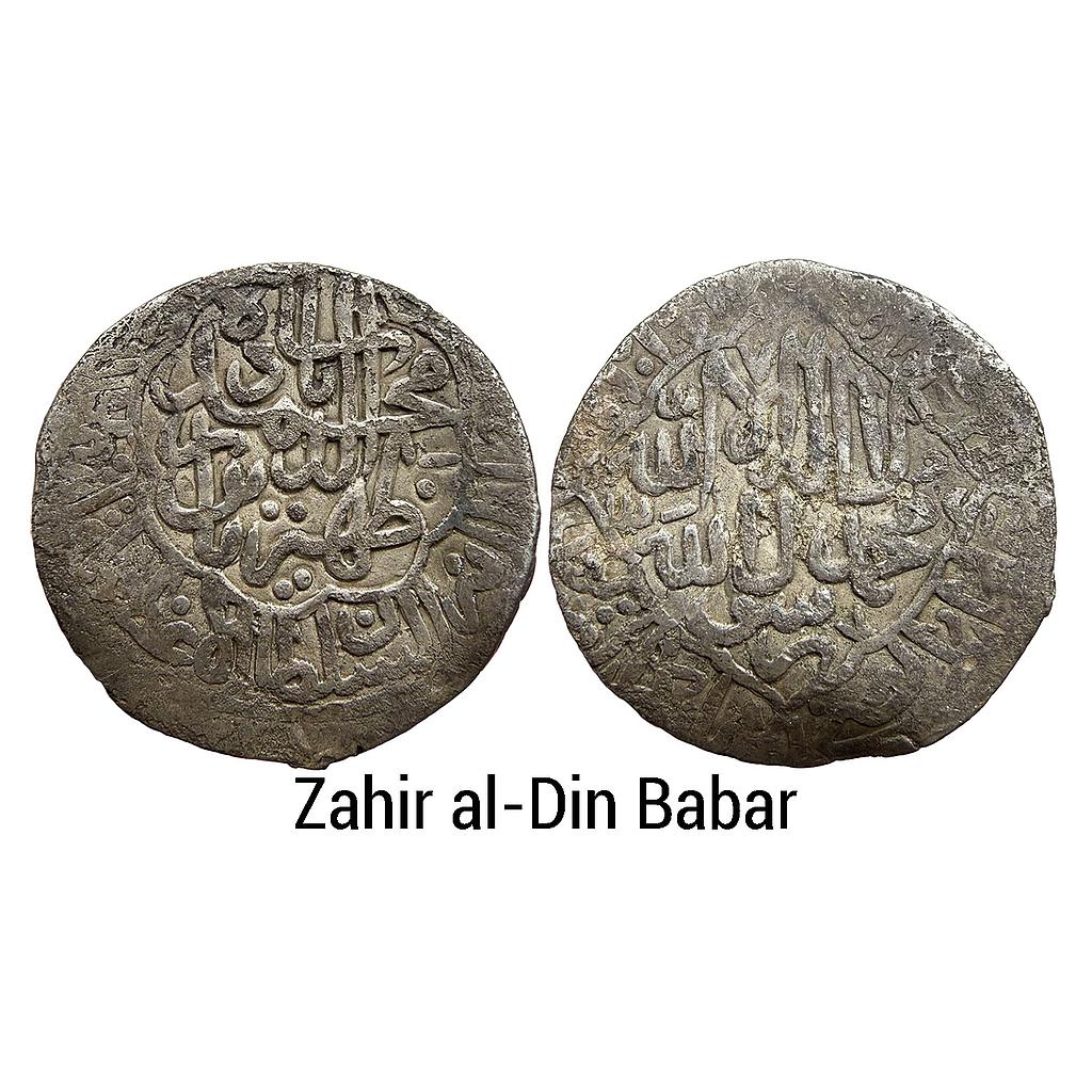 Mughal Zahir al-Din Babar Mintless Dateless Type Silver Shahrukhi