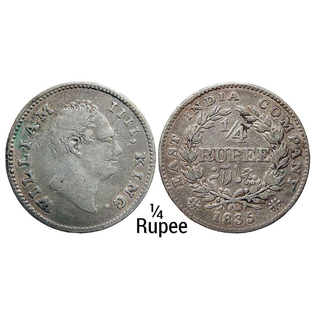 EIC William IV Calcutta Mint Silver 1/4 Rupee