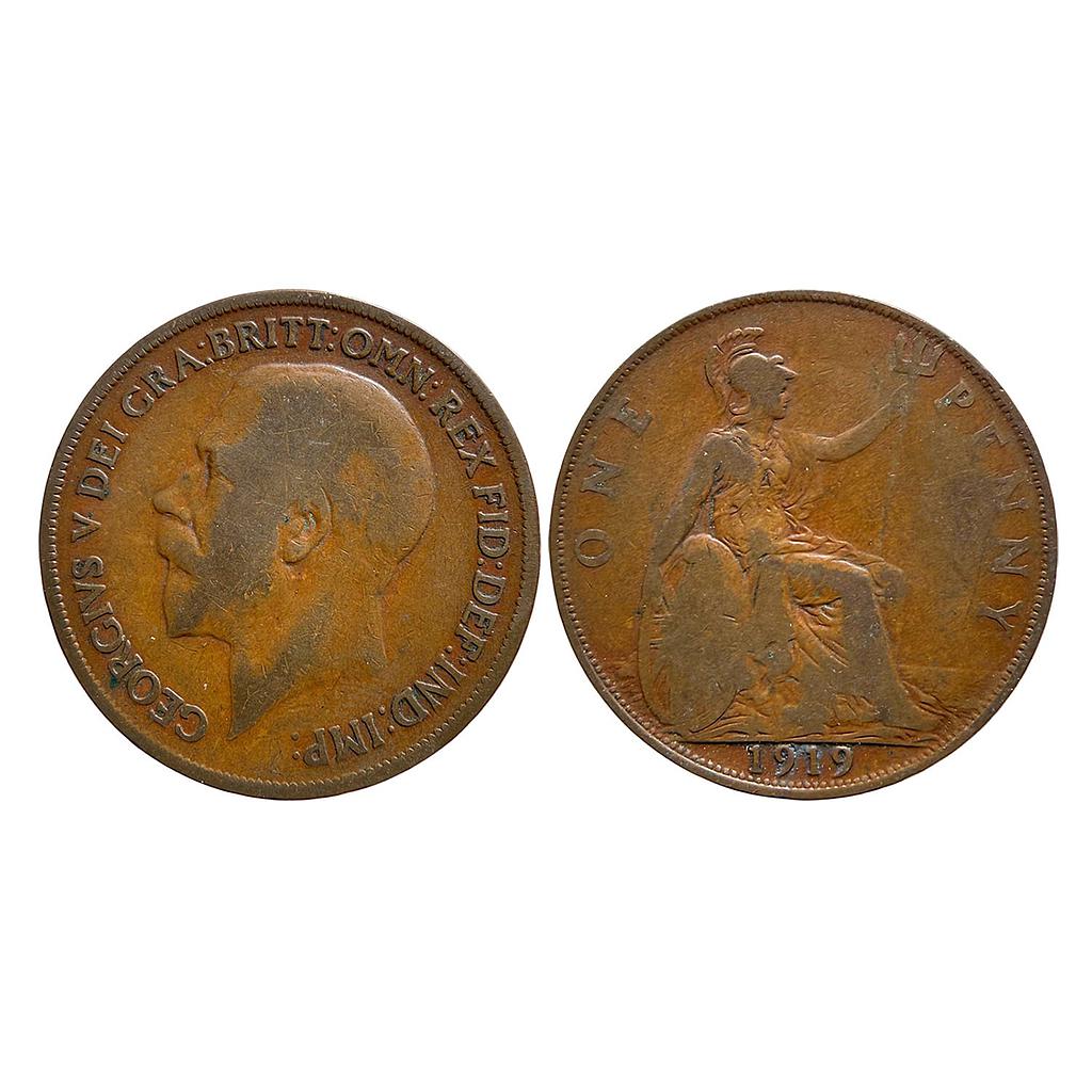 United Kingdom George V 1919 AD Bronze 1 Penny