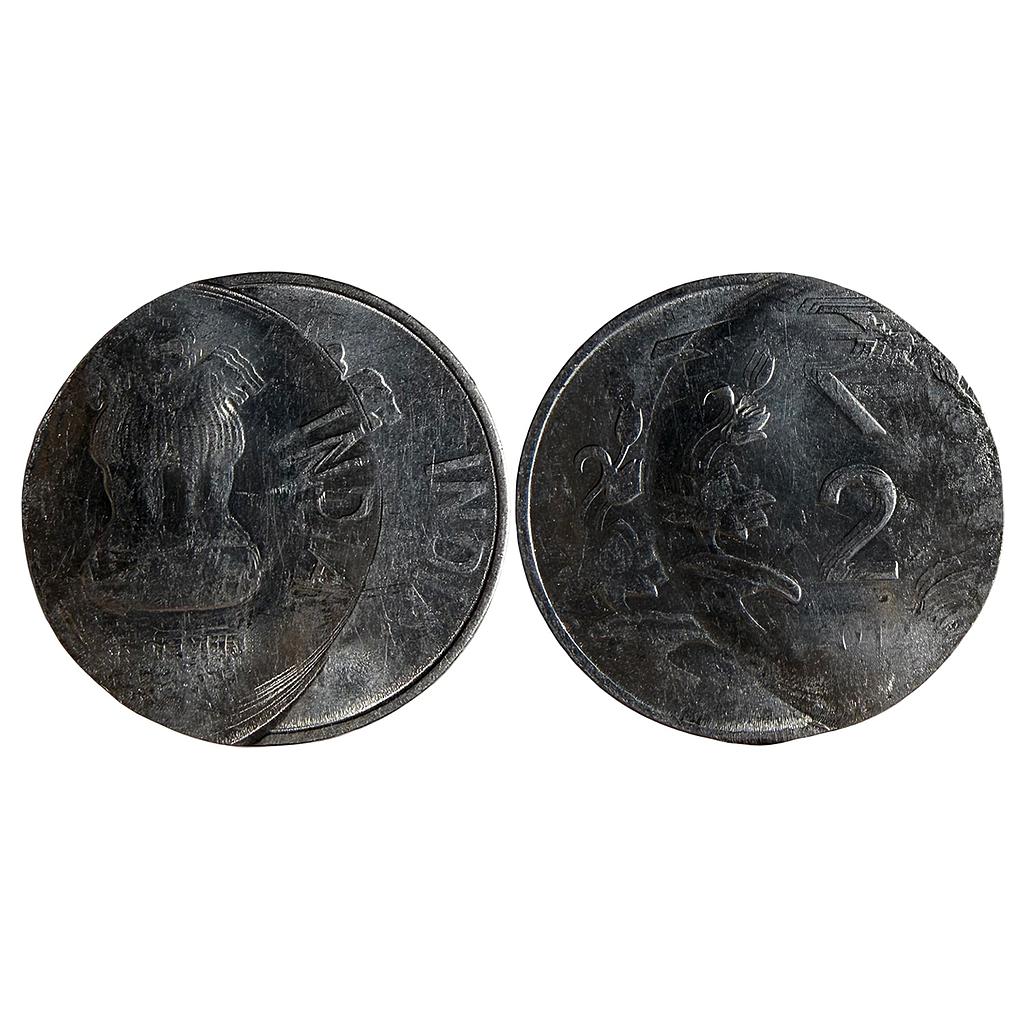 Republic India Side Shifting Error Double Side Error Stainless Steel 2 Rupees