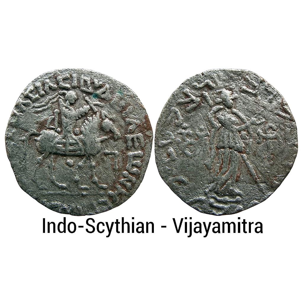 Ancient Indo-Scythians Apracharajas Vijayamitra in the name of Azes Silver Tetradrachm Indian Standard