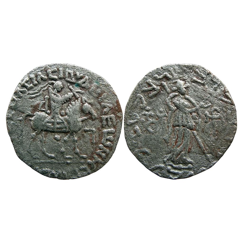 Ancient Indo-Scythians Apracharajas Vijayamitra in the name of Azes Silver Tetradrachm Indian standard