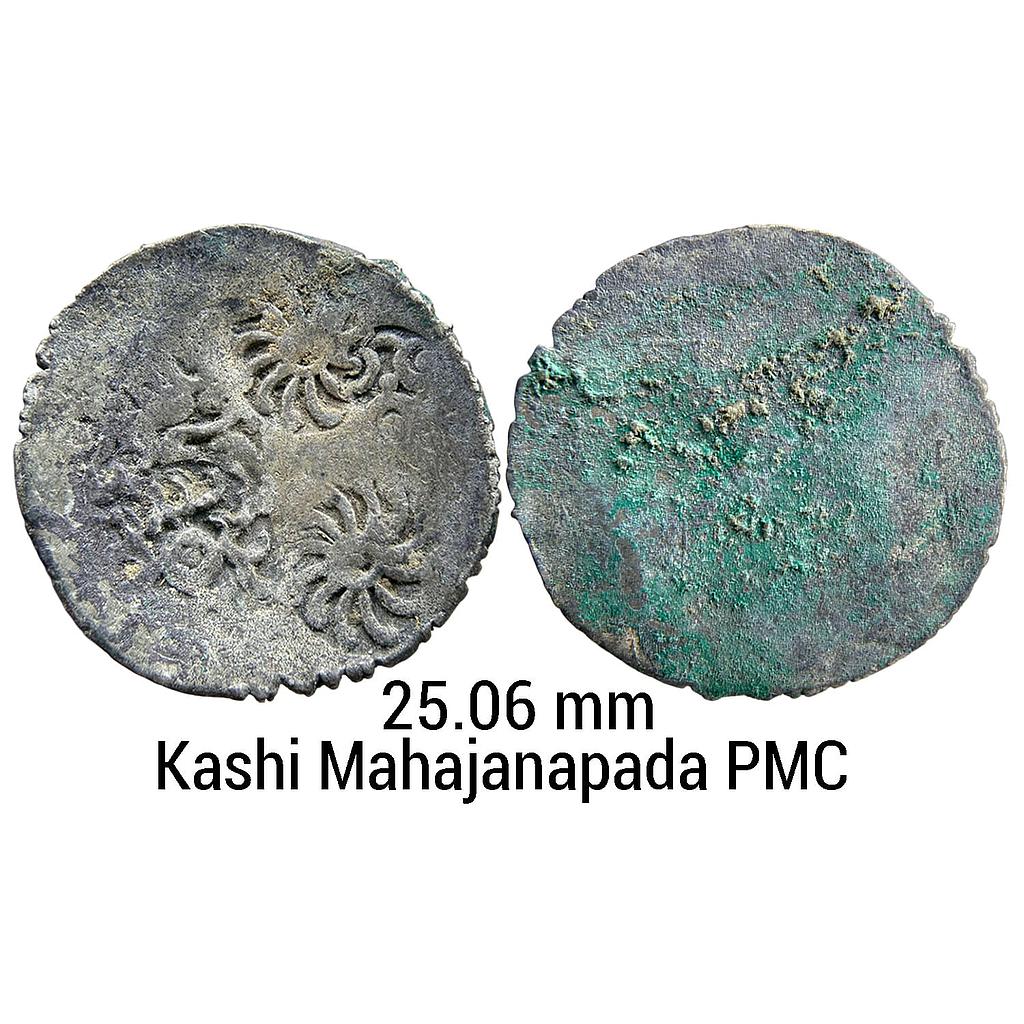 Ancient Punch Marked Coinage Middle Ganga Valley Kashi Mahajanapada AABC Configuration archaic scyphate Silver Vimshatika