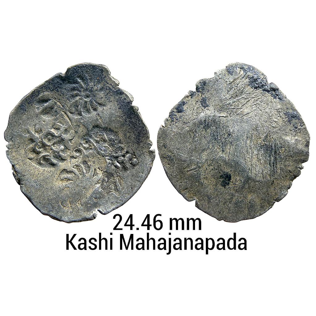 Ancient Punch Marked Coinage Middle Ganga Valley Kashi Mahajanapada AABC Configuration archaic scyphate Silver Vimshatika