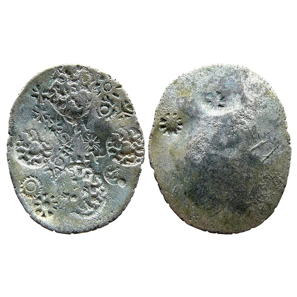 Ancient Punch Marked Coinage Middle Ganga Valley Kashi Mahajanapada AABC Configuration Archaic Scyphate Silver Vimshatika