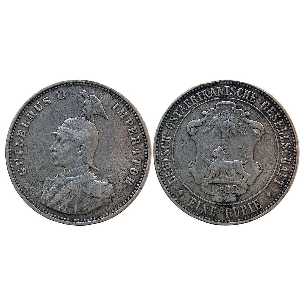 German East Africa Wilhelm II 1892 AD Silver (.917) Rupie Rupee