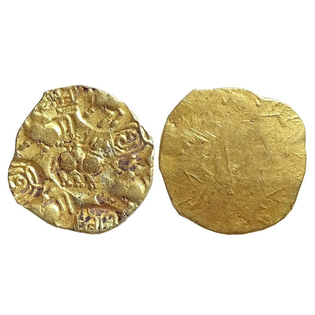 Kakatiyas of Warangal, Rudramadevi, Punch Marked, Gold Gadyana