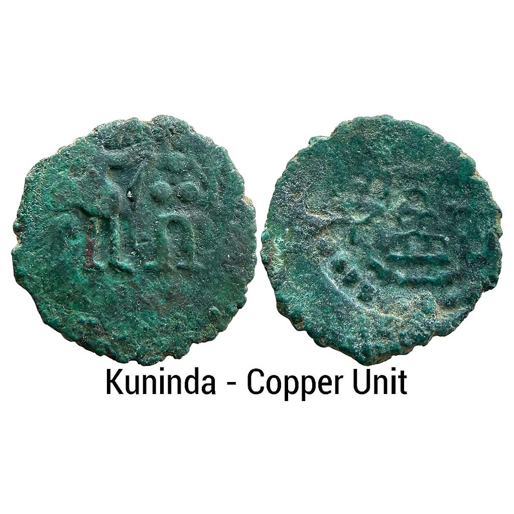 Ancient Kunindas Tribal Republic Deer and Deity type Copper Unit