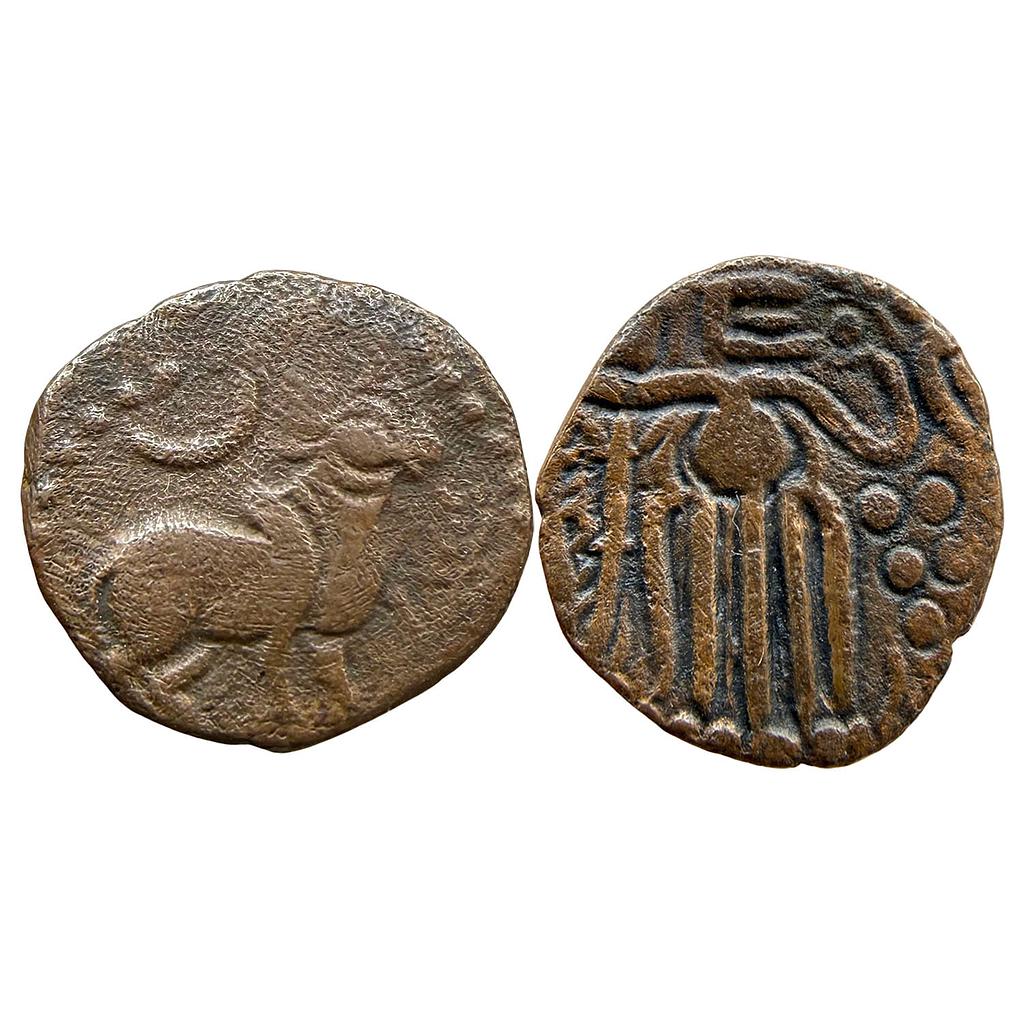 Hindu Medieval Tinnevelly Region Perunjinga Pallavas of Sendamangalam Copper Kasu