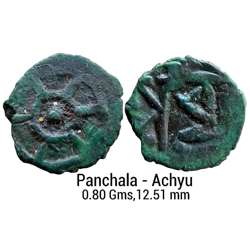 Ancient Post Kushana Panchala Dynasty Achyu Copper Unit