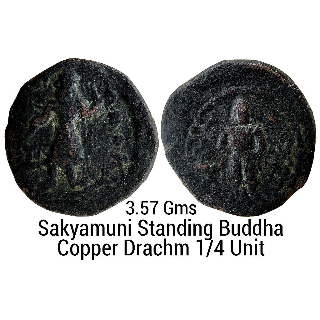 Ancient Kushanas Kanishka I Copper Drachm 1/4 Unit