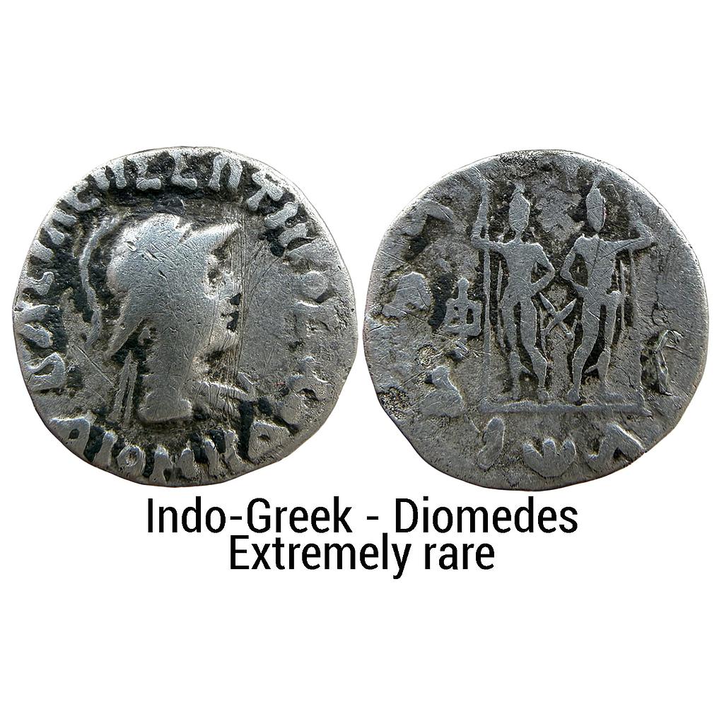 Ancient Indo-Greeks Diomedes Silver Drachm