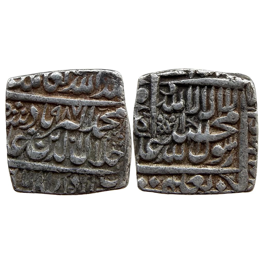 Mughal Akbar Dar-us-Sultanate Lahore Mint Silver Square Rupee