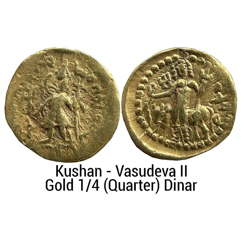 Ancient Kushanas Vasudeva II Gold 1/4 Quarter Dinar