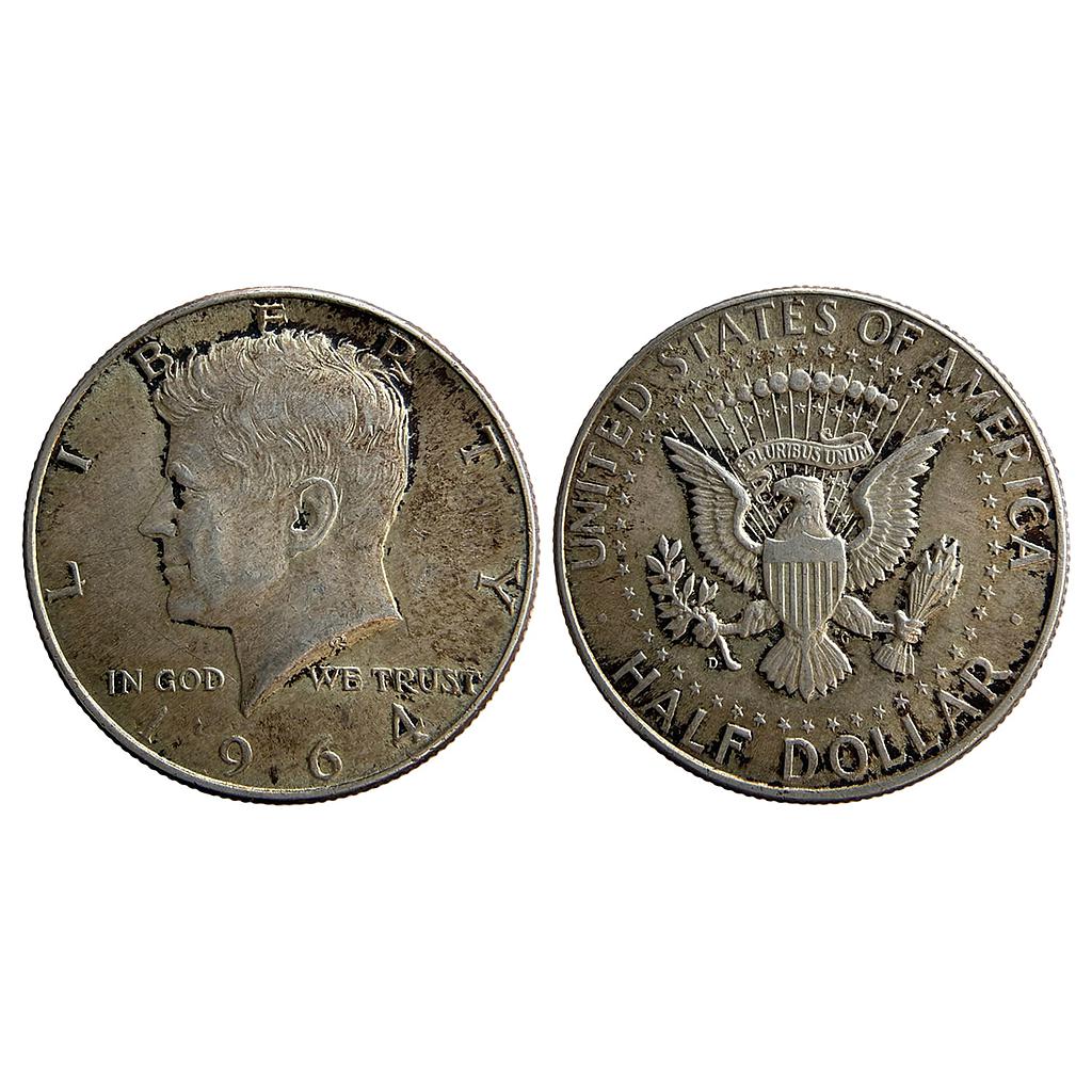 United States of America Kennedy Half Dollar 1964 AD Denver Mint Silver (.900) 1/2 Dollar = 50 Cents