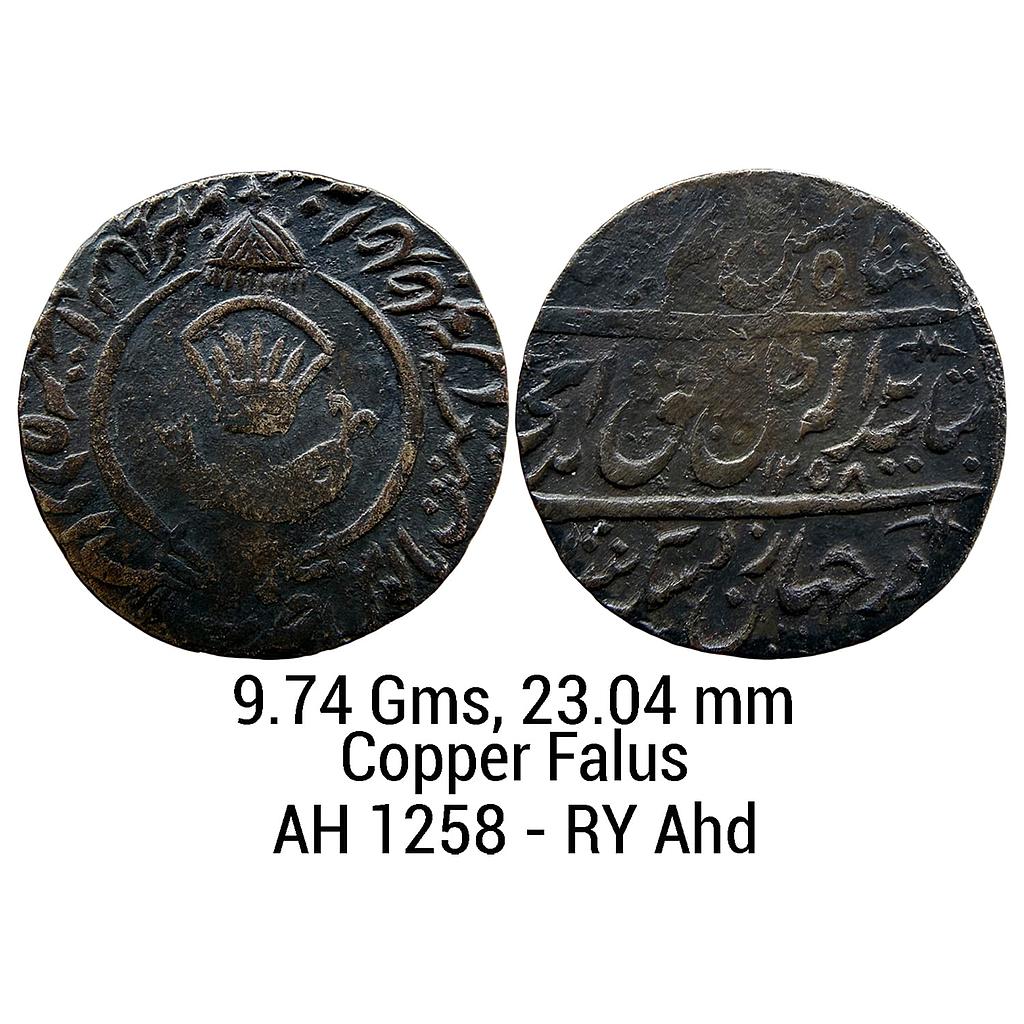 IPS Awadh State Amjad Ali Shah Mulk Awadh Bait -us- Sultanate Lakhnau Mint Copper Falus