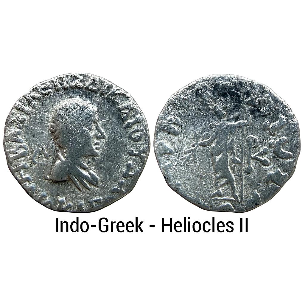 Ancient Indo-Greeks Heliocles II Silver Drachm