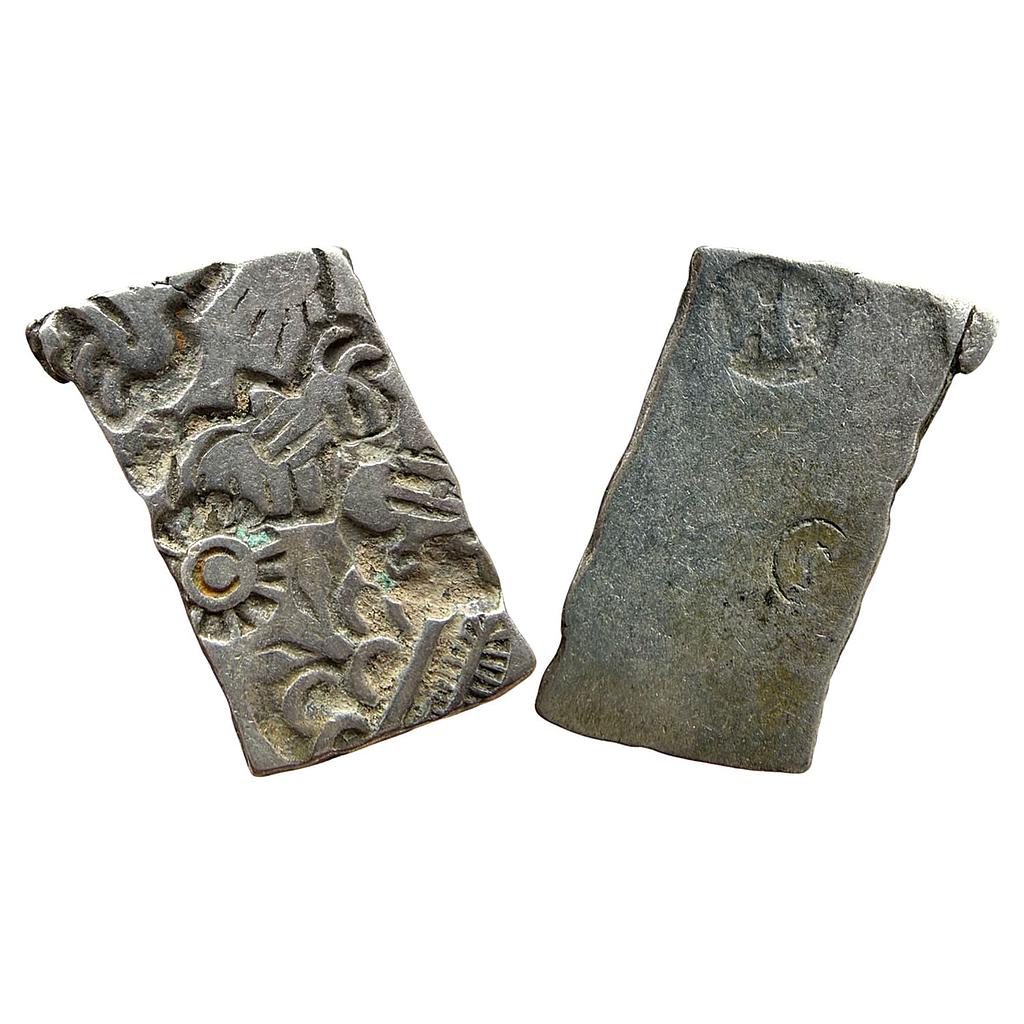 Ancient PMC Mauryan Magadha Imperial Series IVd 444a Type Silver Karshapana