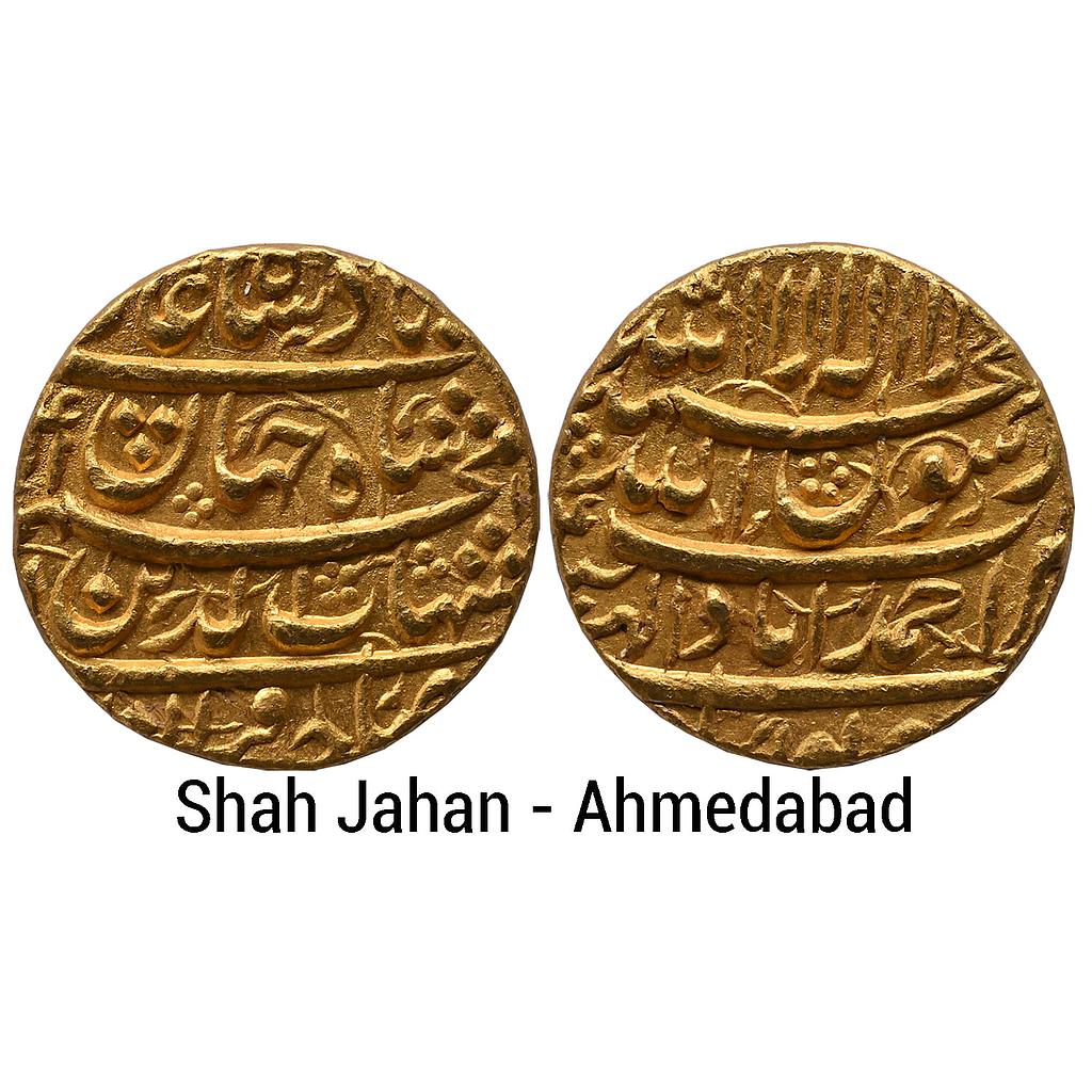 Mughal Shah Jahan Ahmedabad Mint Hijri Type Gold Mohur