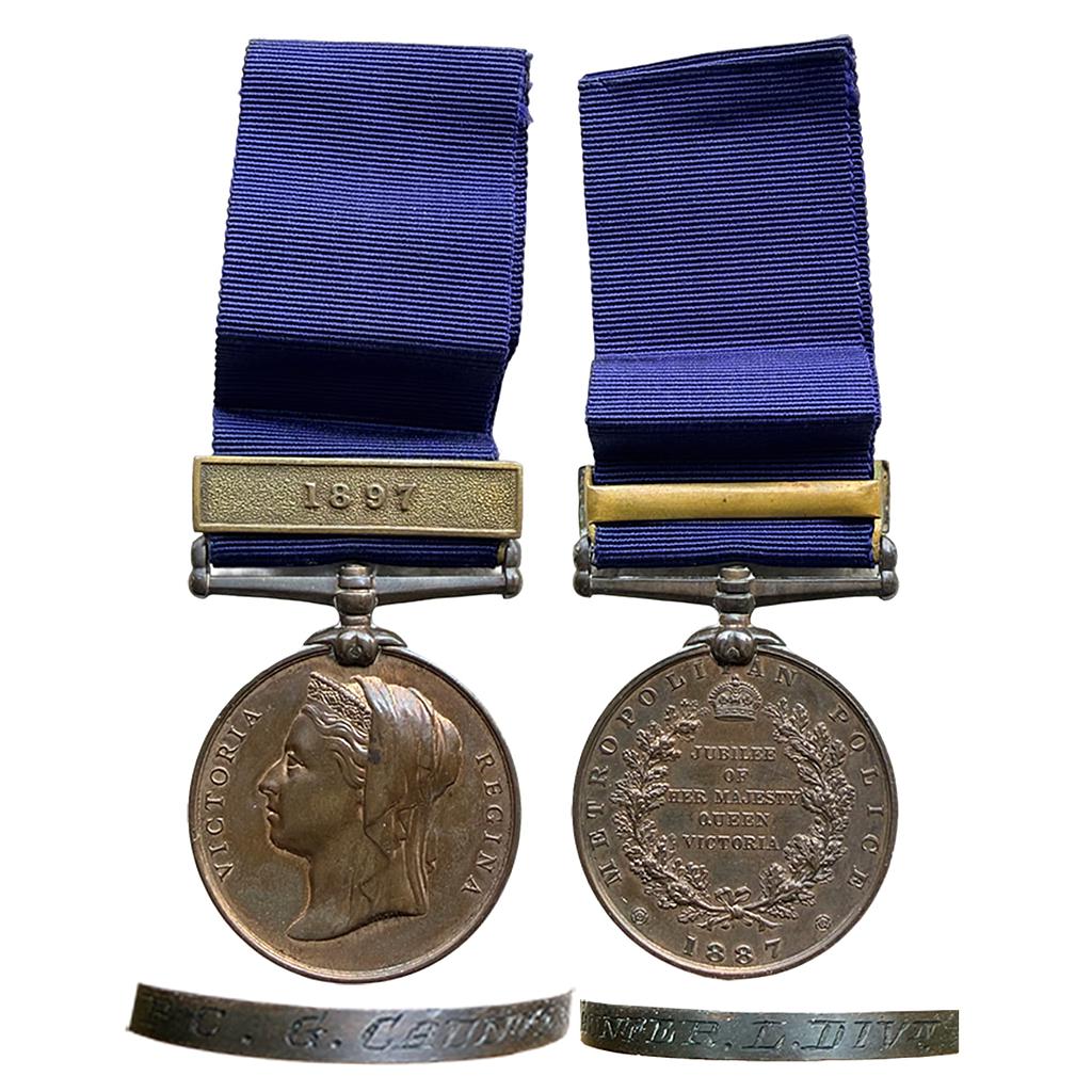 United Kingdom Commemorative issue 1887 AD awarded to PC.G CEINIER L. DIV Bronze Medal