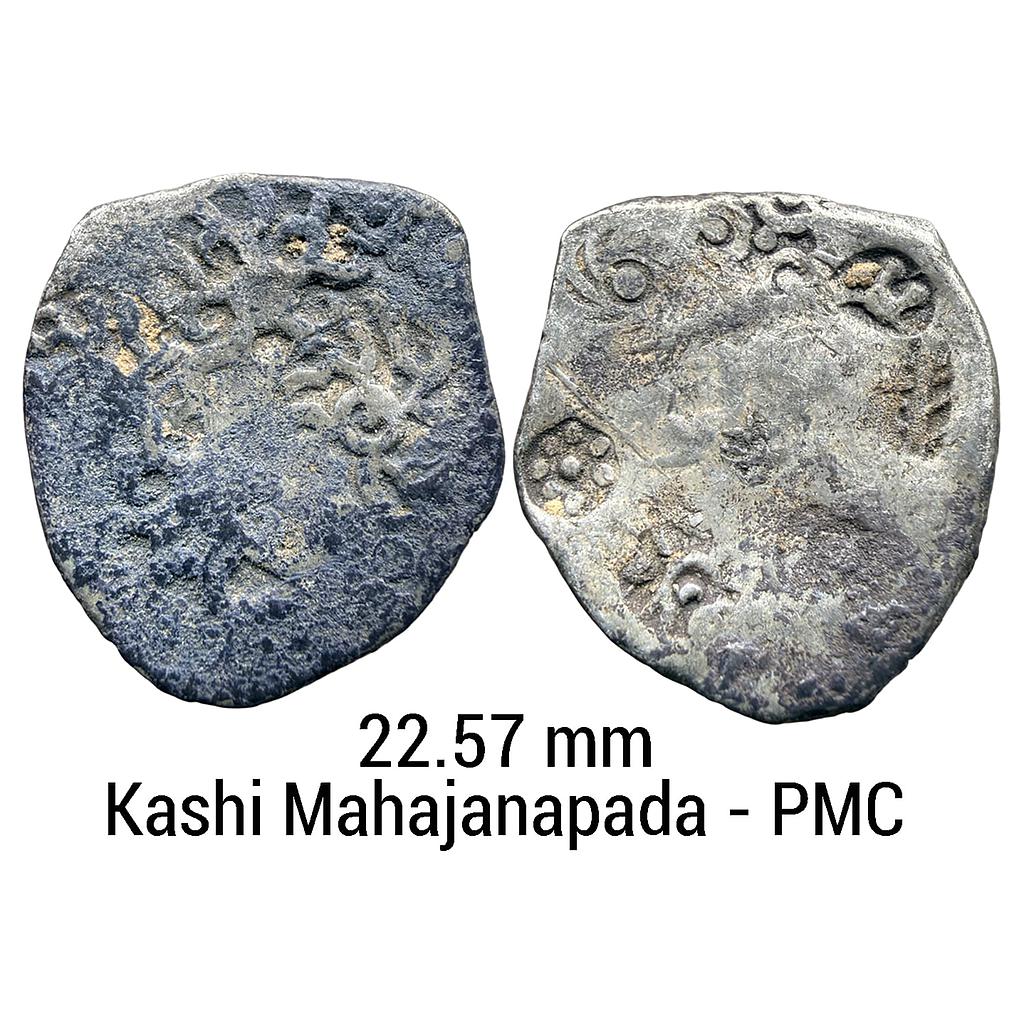Ancient Punch Marked Coinage Middle Ganga Valley Kashi Mahajanapada Archaic Scyphate Silver Vimshatika